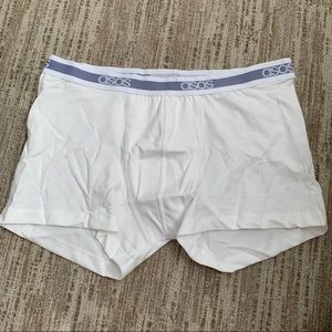 ASOS MENS NEW WHITE 94% COTTON/6% ELASTANE BRANDED WAISTBAND TRUNKS LARGE 1 PAIR